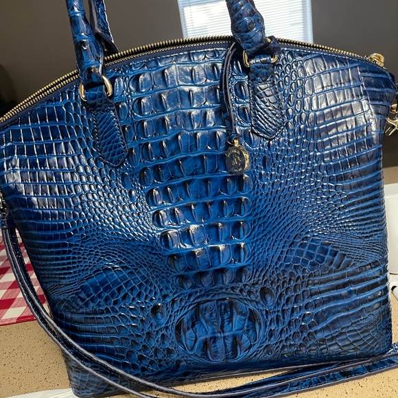 Brahmin Blue Crocodile Leather Satchel - Picture 3 of 4